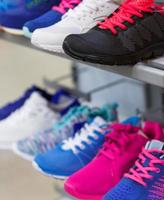 Variety of the colorful sneakers photo