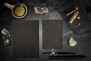 Esoteric, mystique and magic flat lay with copy space - Sorcery and alchemy photo