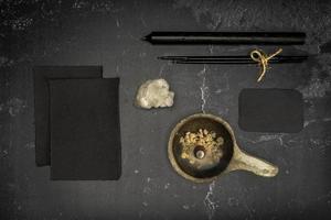 Esoteric, mystique and magic flat lay with copy space - Sorcery and alchemy photo