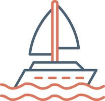 vela barco icono vector