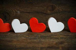 Heart shaped wooden pieces photo