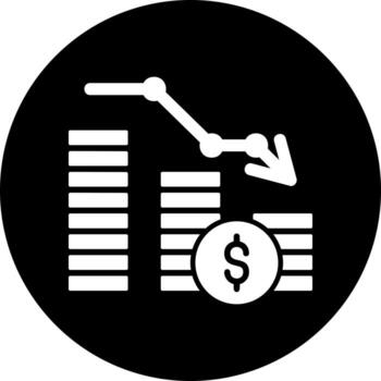 disminución vector icono