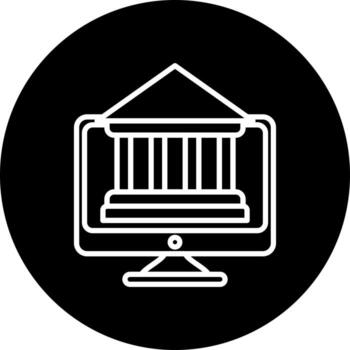 icono de vector de banca en línea