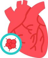 corazón cáncer vector icono