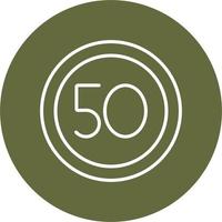 50 Speed Limit Vector Icon