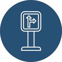 Go Straight Or Right Vector Icon
