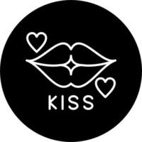 icono de vector de beso