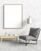 Mockup frame in modern interior background photo