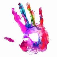 Colored hand print. photo