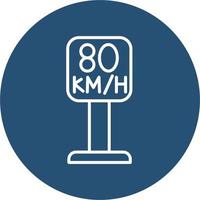 80 Speed Limit Vector Icon