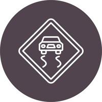 Slippery Road Vector Icon