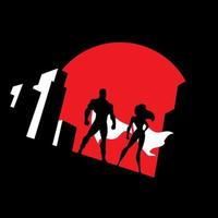 Superhero Couple Background Symbol vector