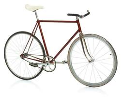 elegante hipster bicicleta - fijo engranaje aislado en blanco foto
