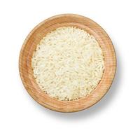 Rice in wood plate photo