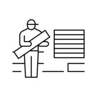 ilustración de vector de icono de línea de servicios de pisos