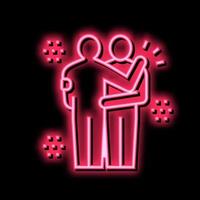 human hugs neon glow icon illustration vector