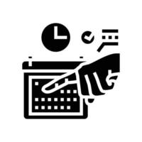 assign reasonable deadlines glyph icon vector illustration