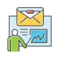 strategy review email marketing color icon vector illustration