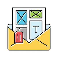 personalizado correo electrónico modelo diseño color icono vector ilustración