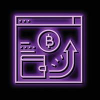 cryptocurrency payment neon glow icon illustration vector