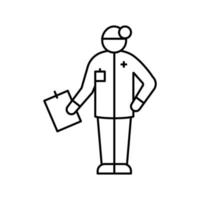 boy dressed as doctor line icon vector illustration