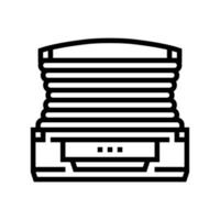 horizontal cabin open solarium electronic equipment line icon vector illustration