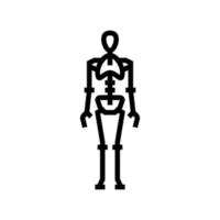skeleton bones human line icon vector illustration