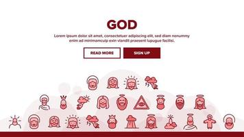 God Christian Religion Landing Header Vector