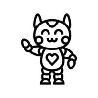 cute robot line icon vector illustration