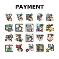 payment bank money finance card icons set vector