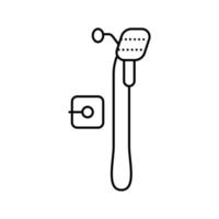 ducha baño interior línea icono vector ilustración