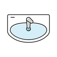 sink top view color icon vector illustration