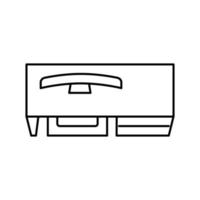 computer table monitor top view line icon vector illustration