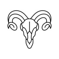 skull ram horn animal line icon vector illustration