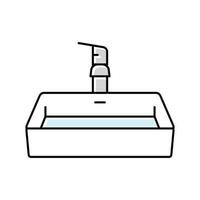 lavabo baño interior color icono vector ilustración