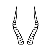antílope cuerno animal línea icono vector ilustración