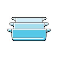 ceramic baking dish kitchen cookware color icon vector illustration