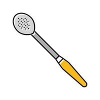 slotted spoon kitchen cookware color icon vector illustration