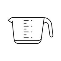 medición taza cocina utensilios de cocina línea icono vector ilustración