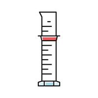 graduated cylinder chemical glassware lab color icon vector illustration