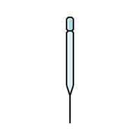 pasteur pipette chemical glassware lab color icon vector illustration