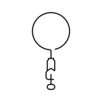 anillo abrazadera químico cristalería laboratorio línea icono vector ilustración