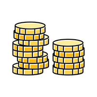 stack gold coin color icon vector illustration