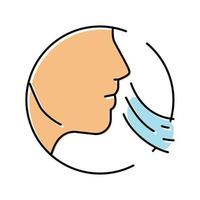 breath smell color icon vector illustration