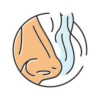 nose smell color icon vector illustration