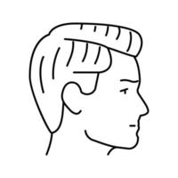 lado parte peinado masculino línea icono vector ilustración