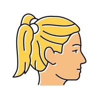 pigtails hairstyle female color icon vector illustration