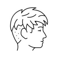 corto peinado hembra línea icono vector ilustración