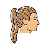 ponytail hairstyle female color icon vector illustration