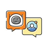 communication chat bot color icon vector illustration